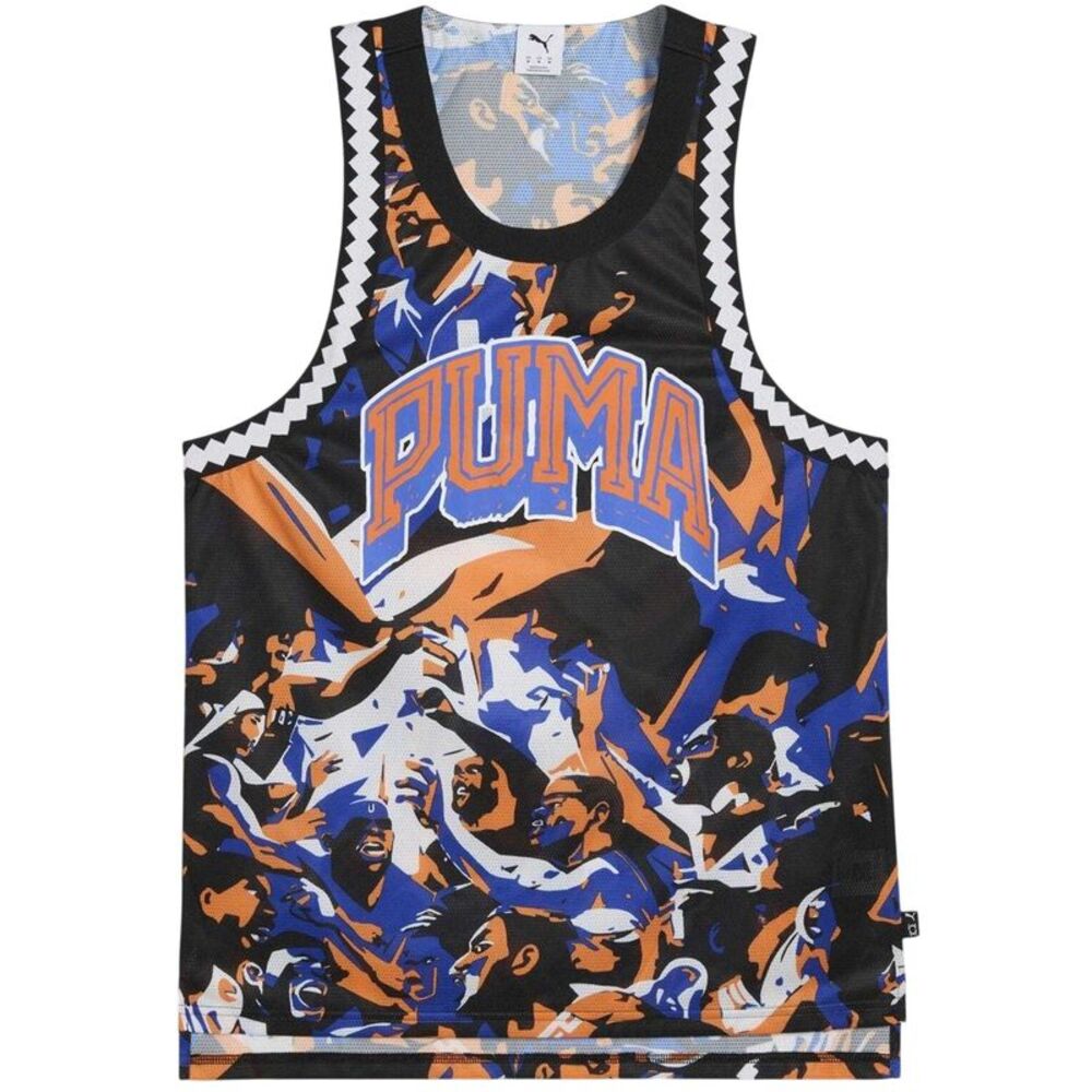 Puma Mens Performance Sleeveless Basketball Jersey / Blue/Black
